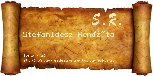 Stefanidesz Renáta névjegykártya
